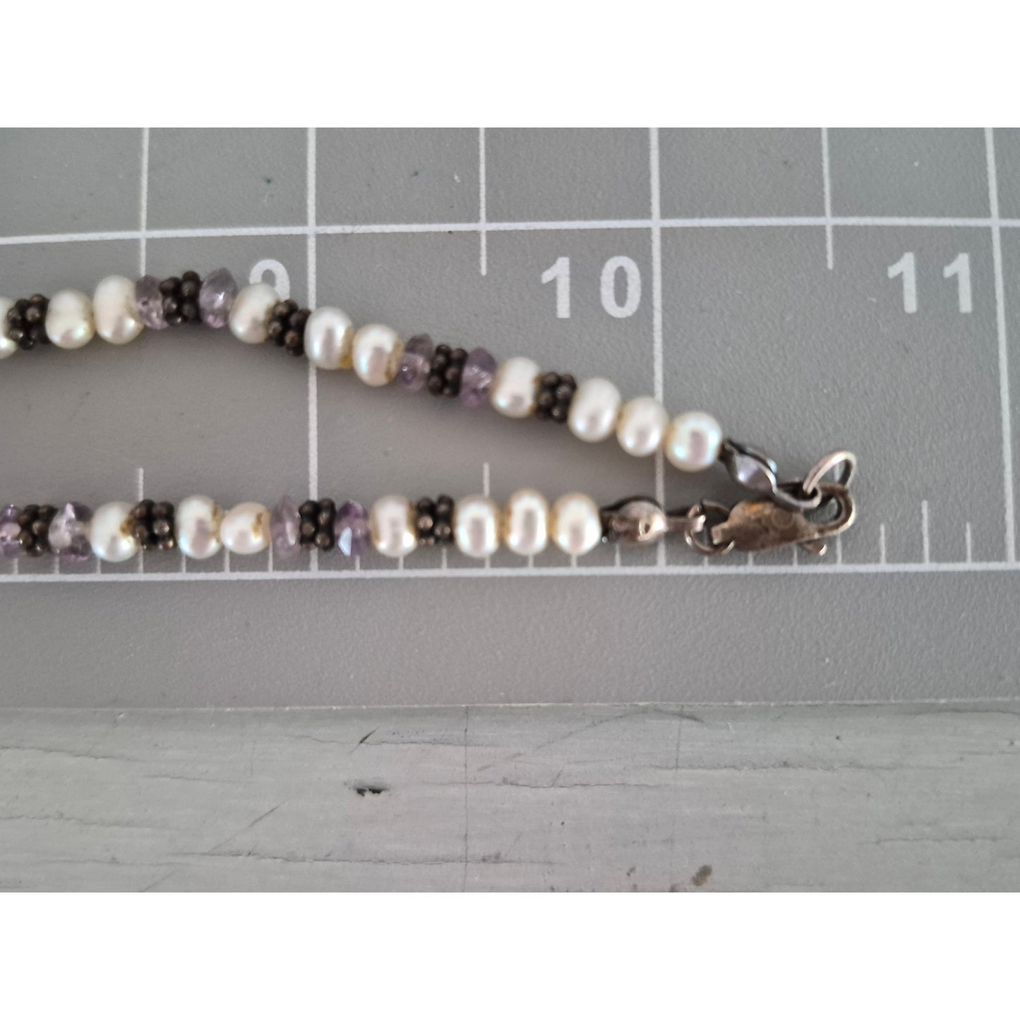 Vintage Sterling Silver Sajen Amethyst & Freshwater Pearl Necklace with Earring