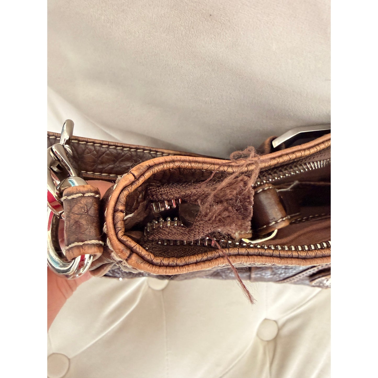 Black Rivet Vintage Dark Brown Bag