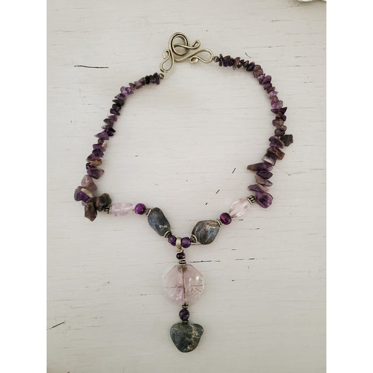 Vintage Amethyst Stone Choker Necklace