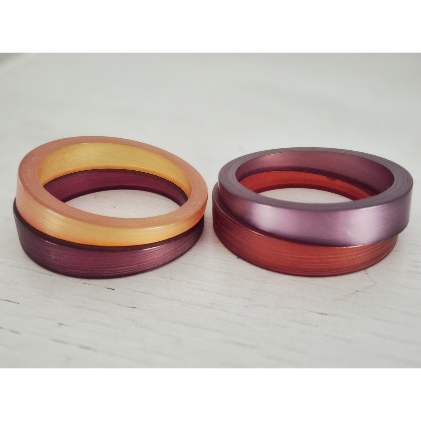 Vintage Lot of 4 Brushed Frosted Lucite Bangles