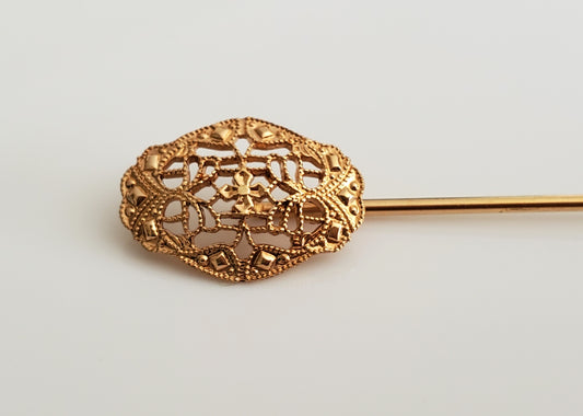 Vintage Art Deco Filigree Lapel Pin