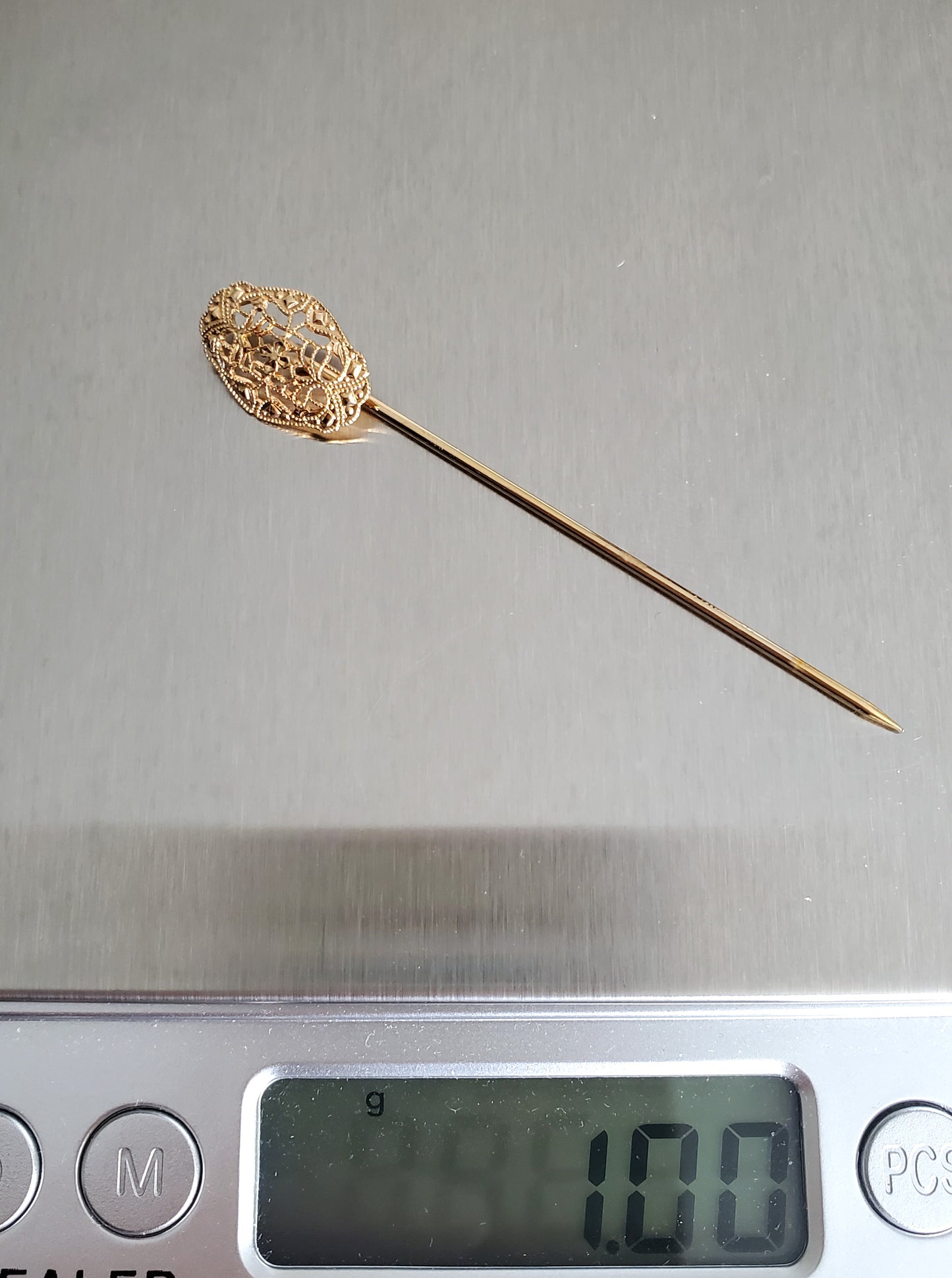 Vintage Art Deco Filigree Lapel Pin