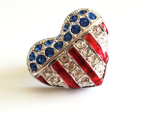 Swarovski Heart Flag Heart Pin