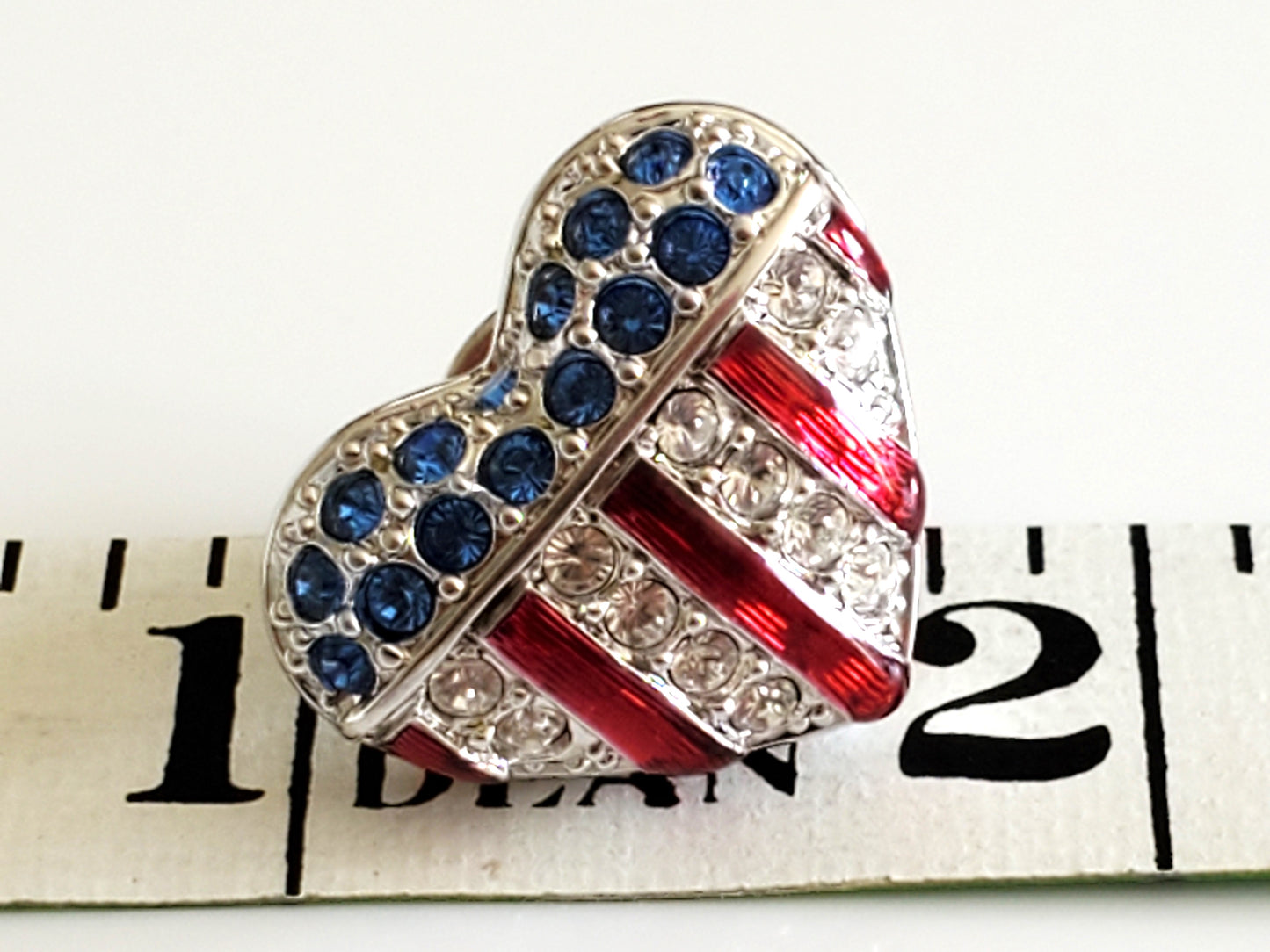 Swarovski Heart Flag Heart Pin