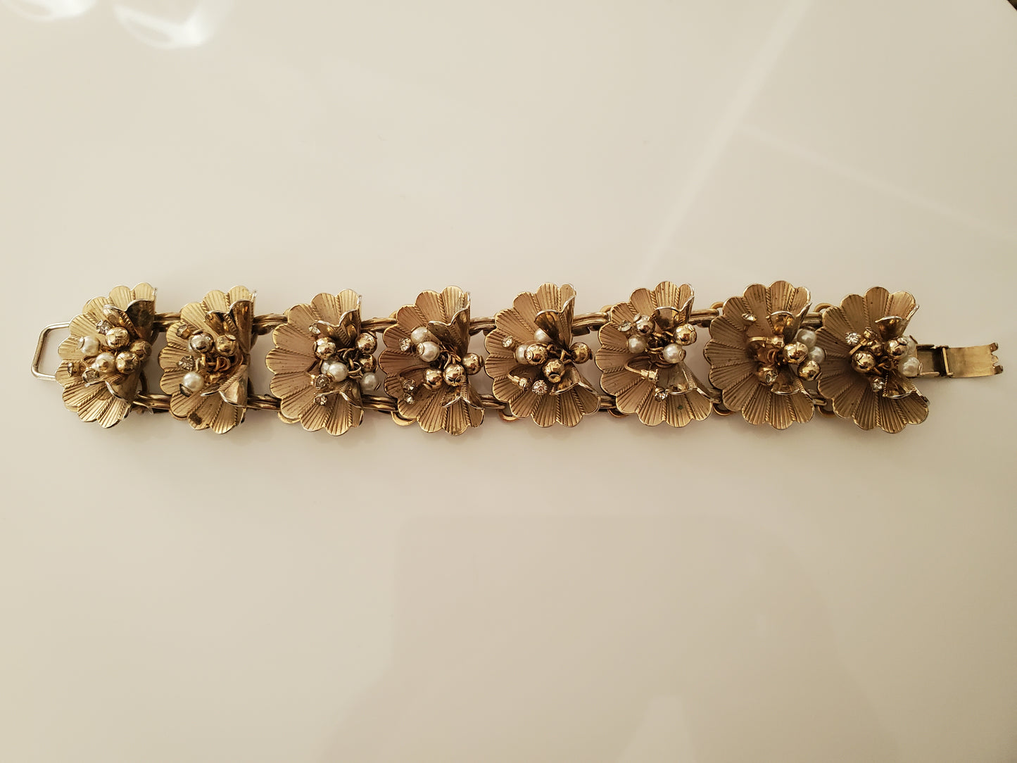 Vintage Flower Cluster Bracelet