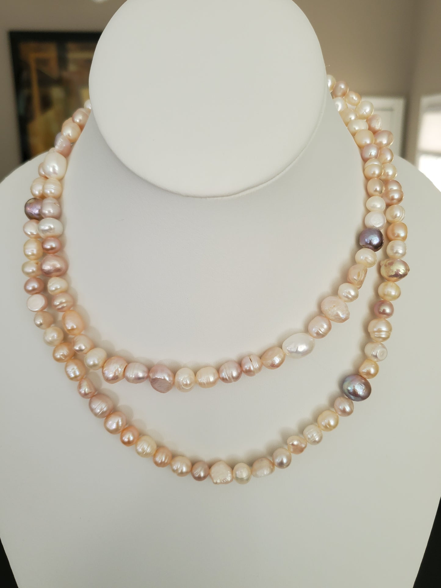 Cultured Freshwater Pink and Lavendar Tone Pearl Necklace by JTV