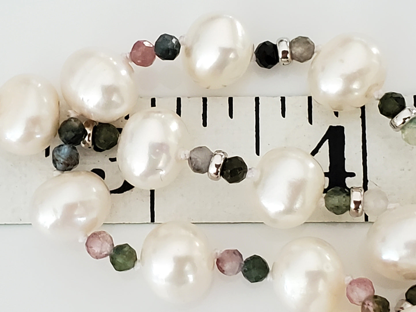 Cultured Freshwater Pearls with colored glass Beads