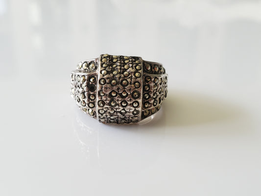 Vintage Square Marcasite Dome Ring