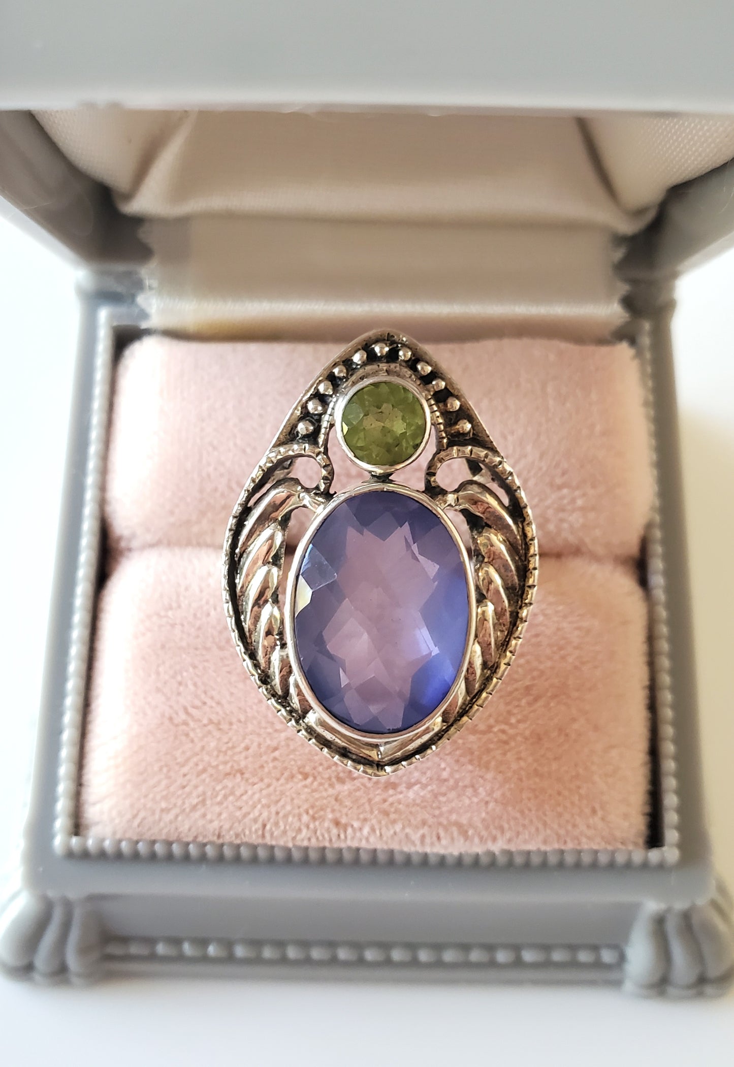 Nicky Butler Sterling Silver Amethyst Peridot Gemstone Ring