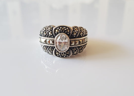 Vintage Judith Jack Marcasite Sterling Ring