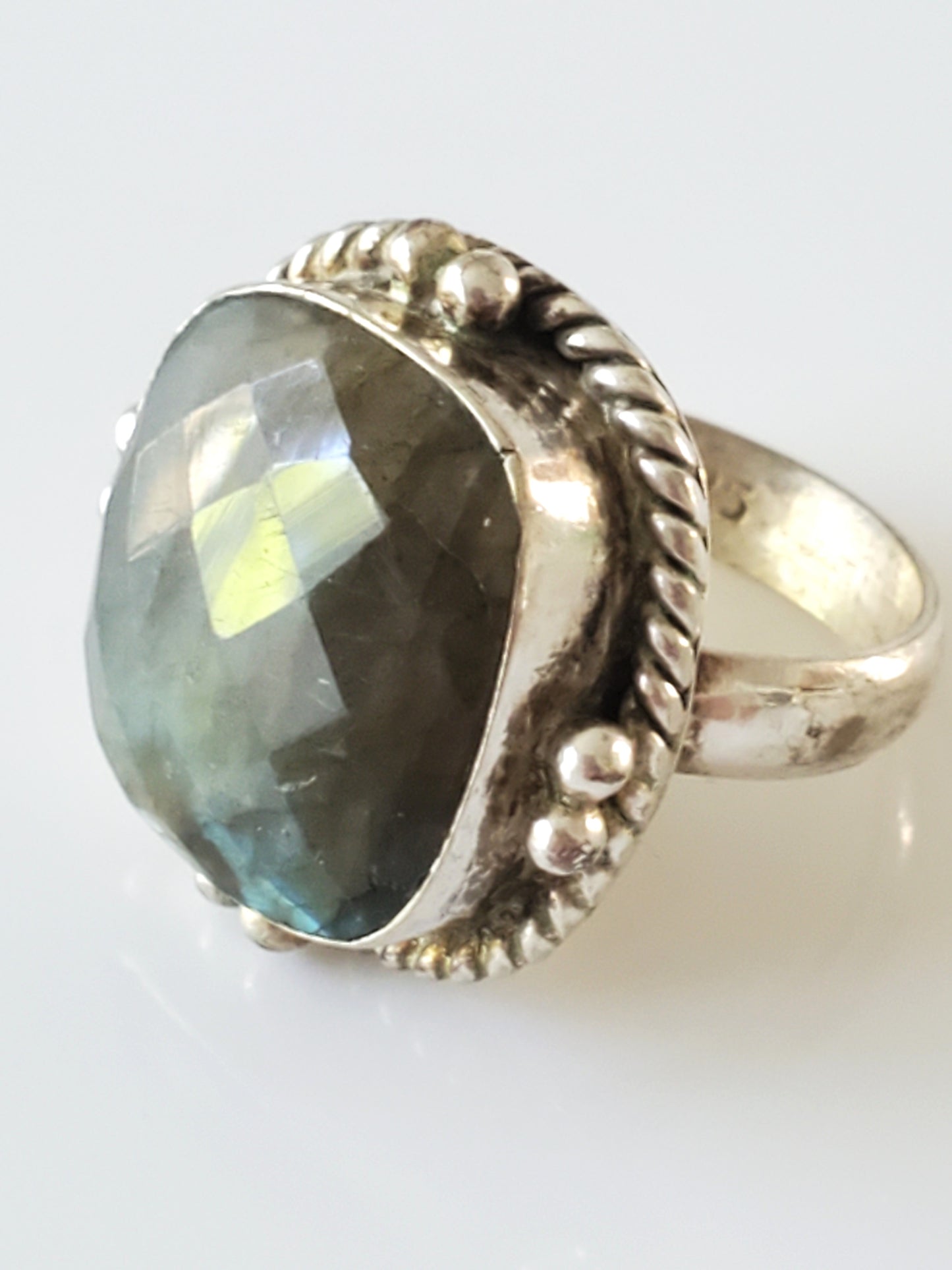 Vintage Labrodite Sterling Silver Ring