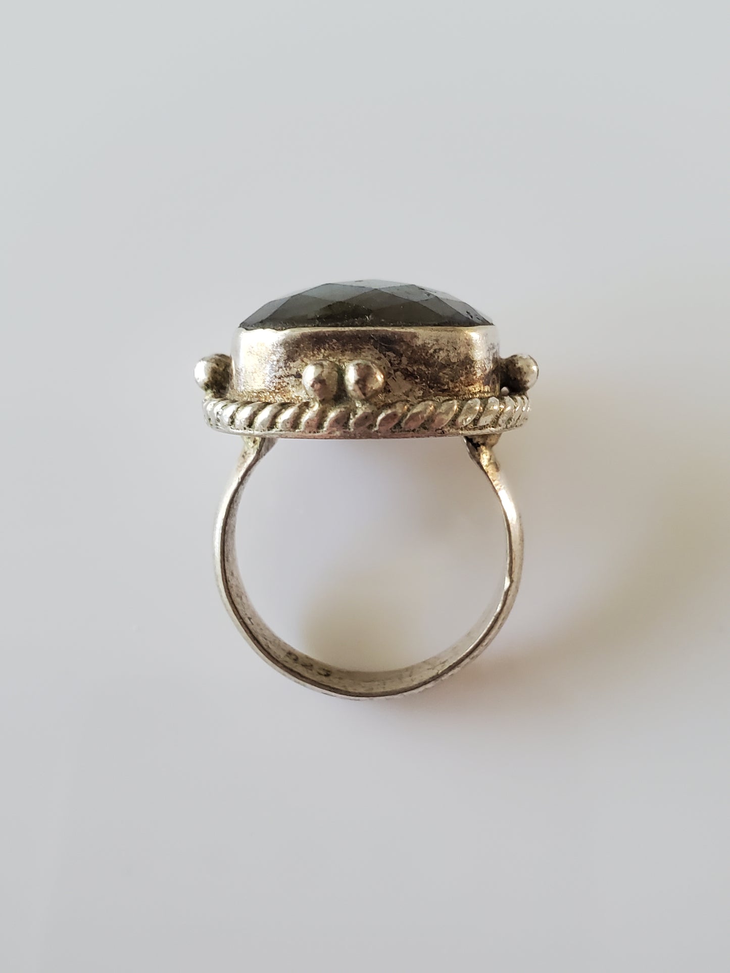 Vintage Labrodite Sterling Silver Ring