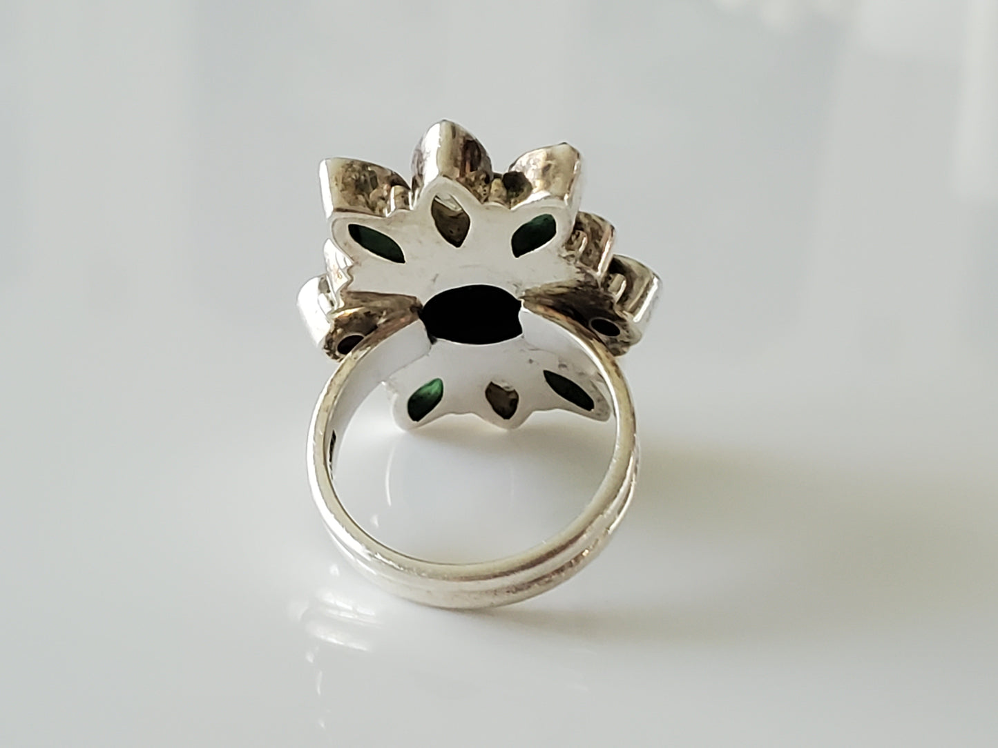 Nicky Butler Bezel Set Malachite Multi Colored Stone Ring