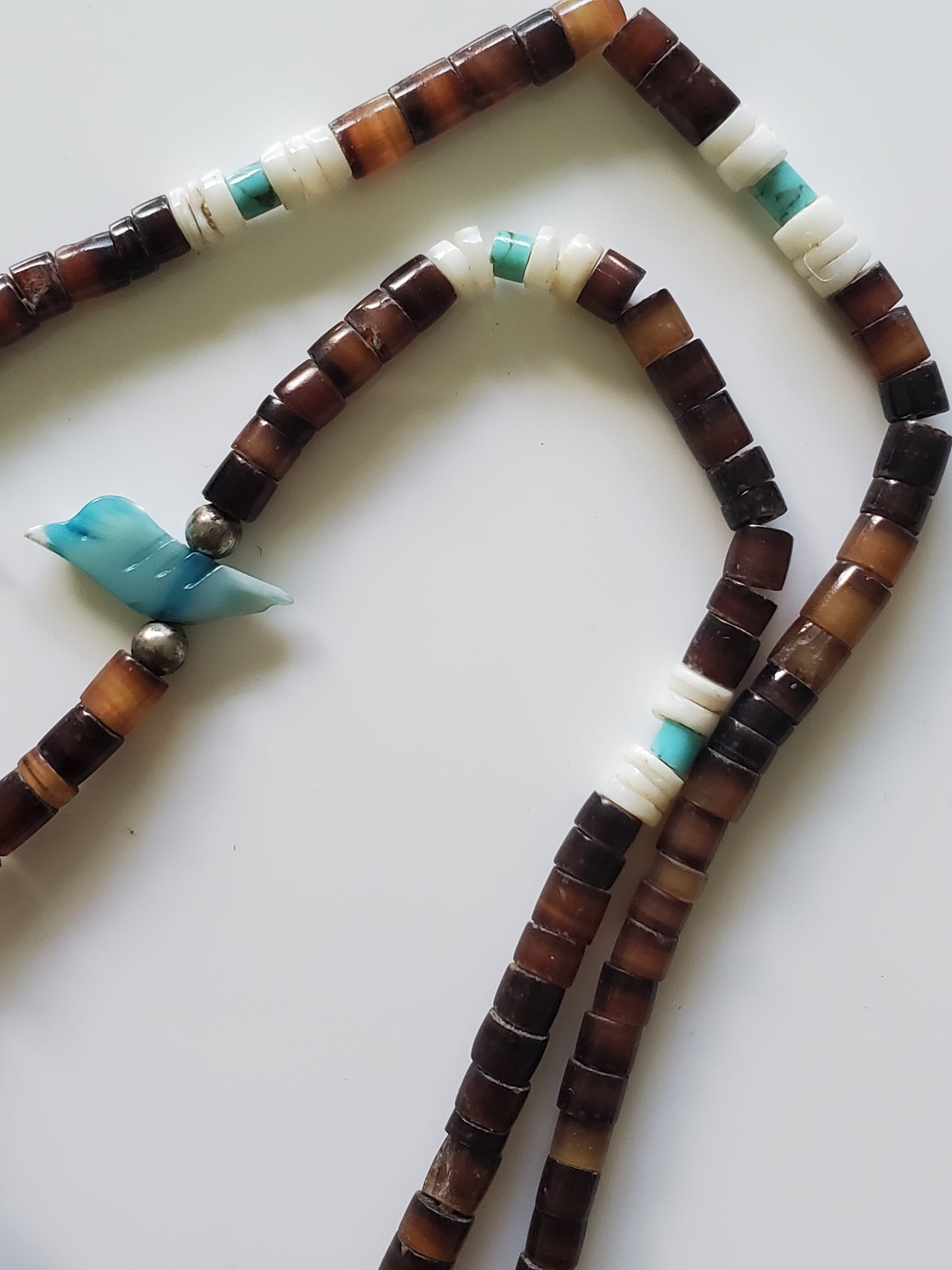 Vintage Native American Santo Domingo Heishi Eagle Shell Necklace