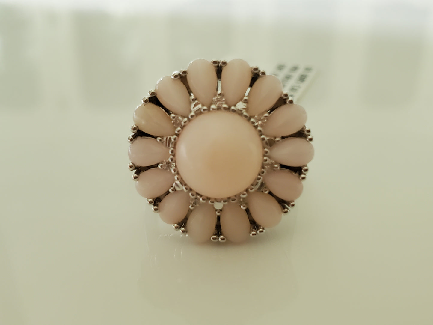 Sterling Silver Pink Peruvian Opal Flower Ring by JTV