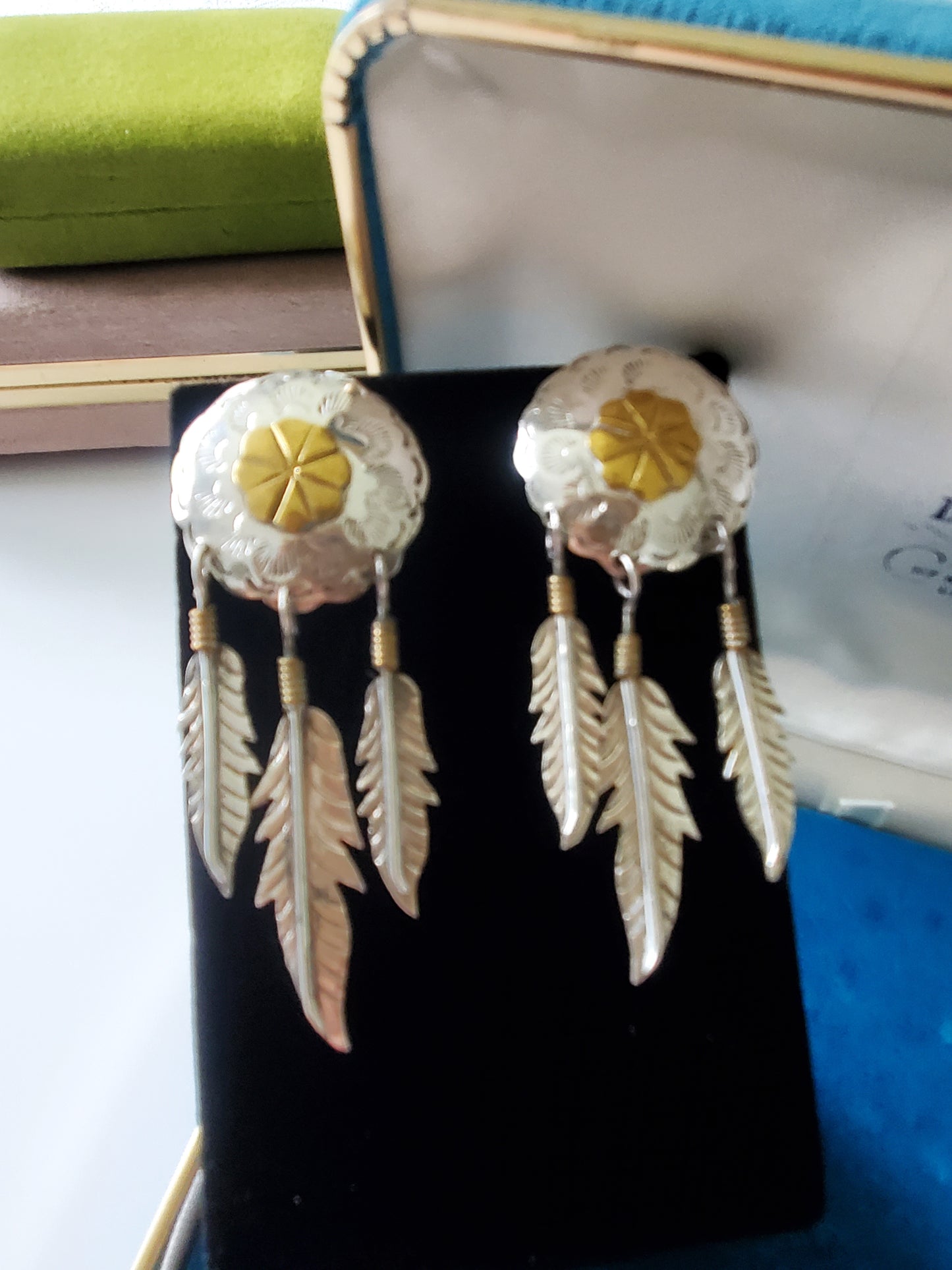 Sterling Silver Vintage Dream Catchers Post Earrings by Two Trees