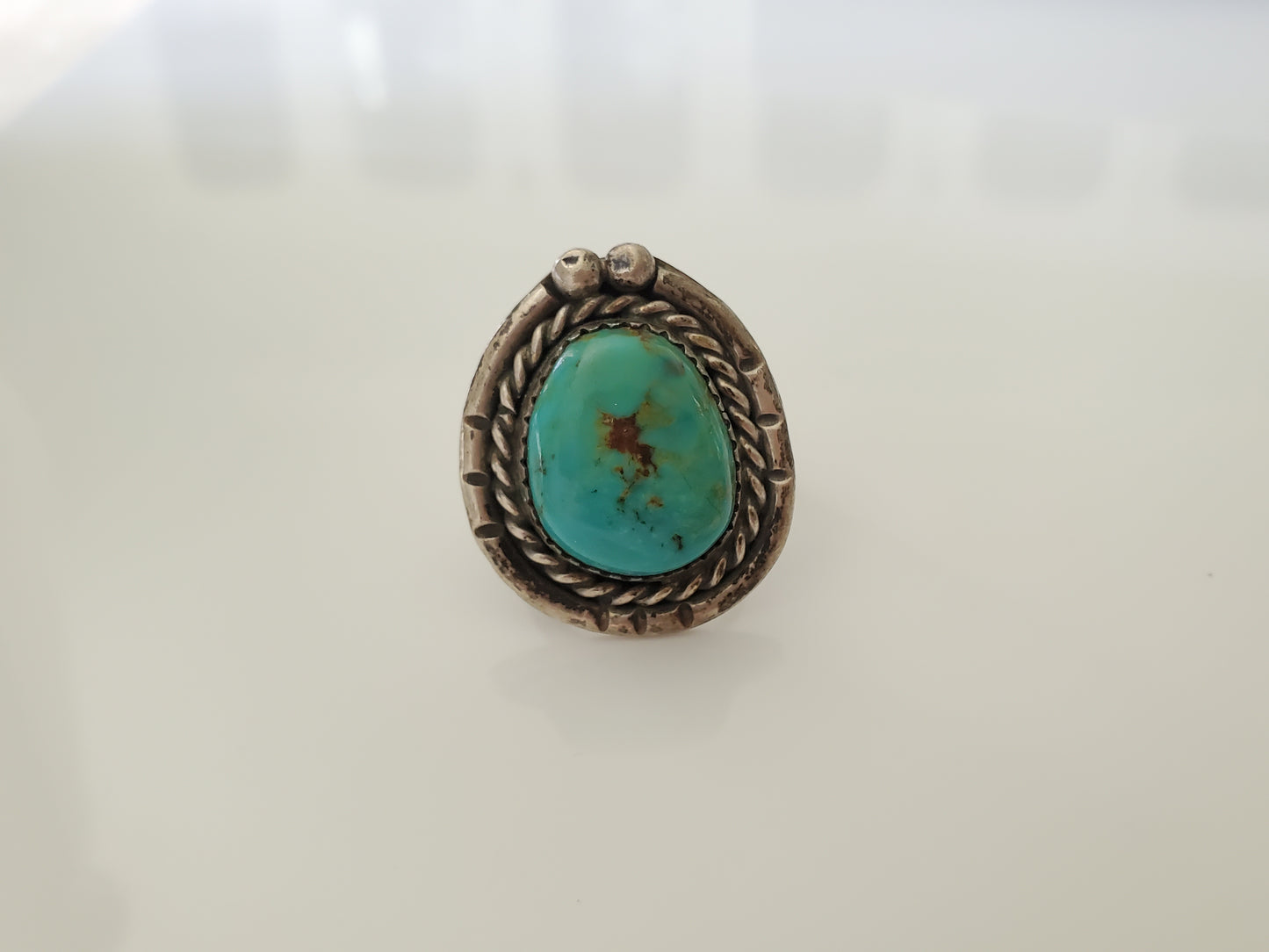 Vintage Southwestern Turquoise Sterling Silver Ring