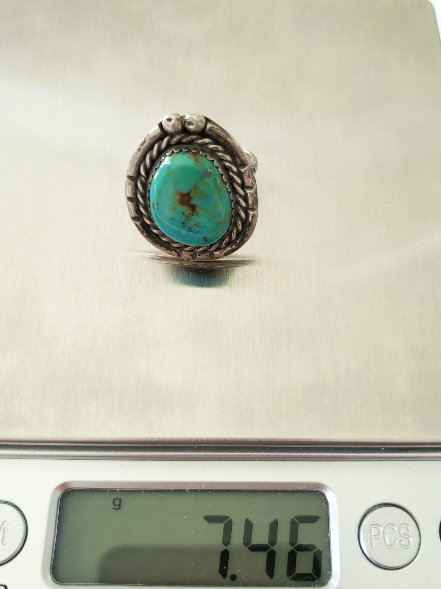 Vintage Southwestern Turquoise Sterling Silver Ring