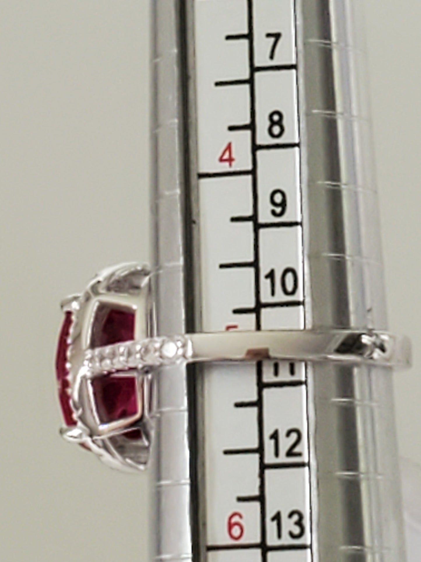 Lab Created Ruby And White Cubic Zirconia Rhodium Over Silver Ring 6.65ctw