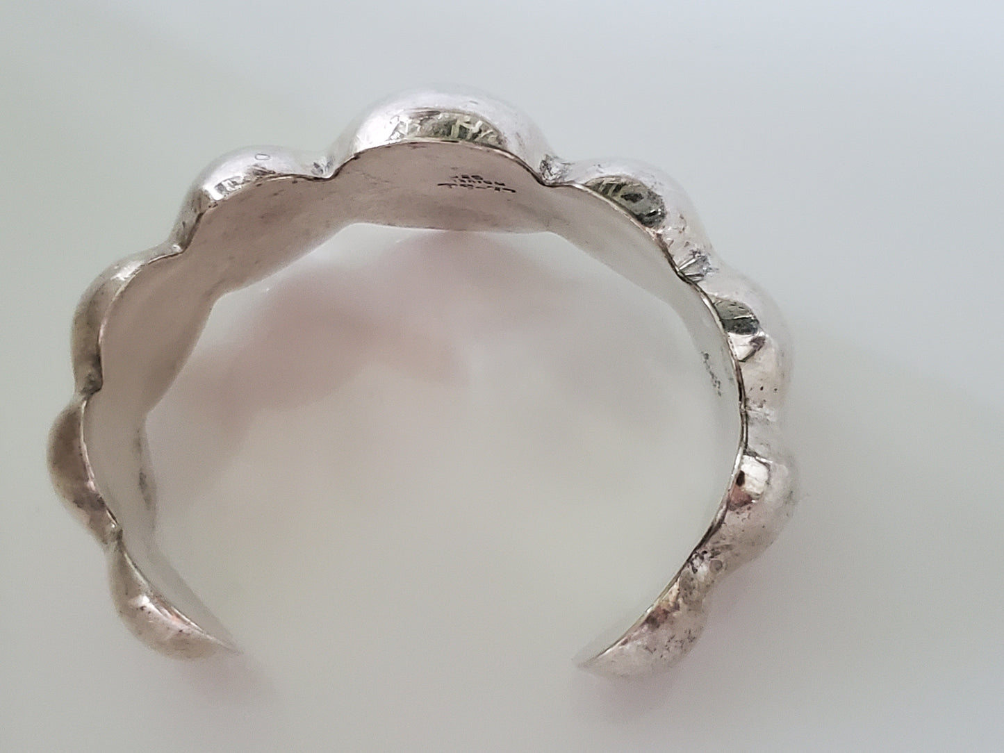 Vintage 1960s Taxco Mexico Puff Sterling Silver Cuff Bangle