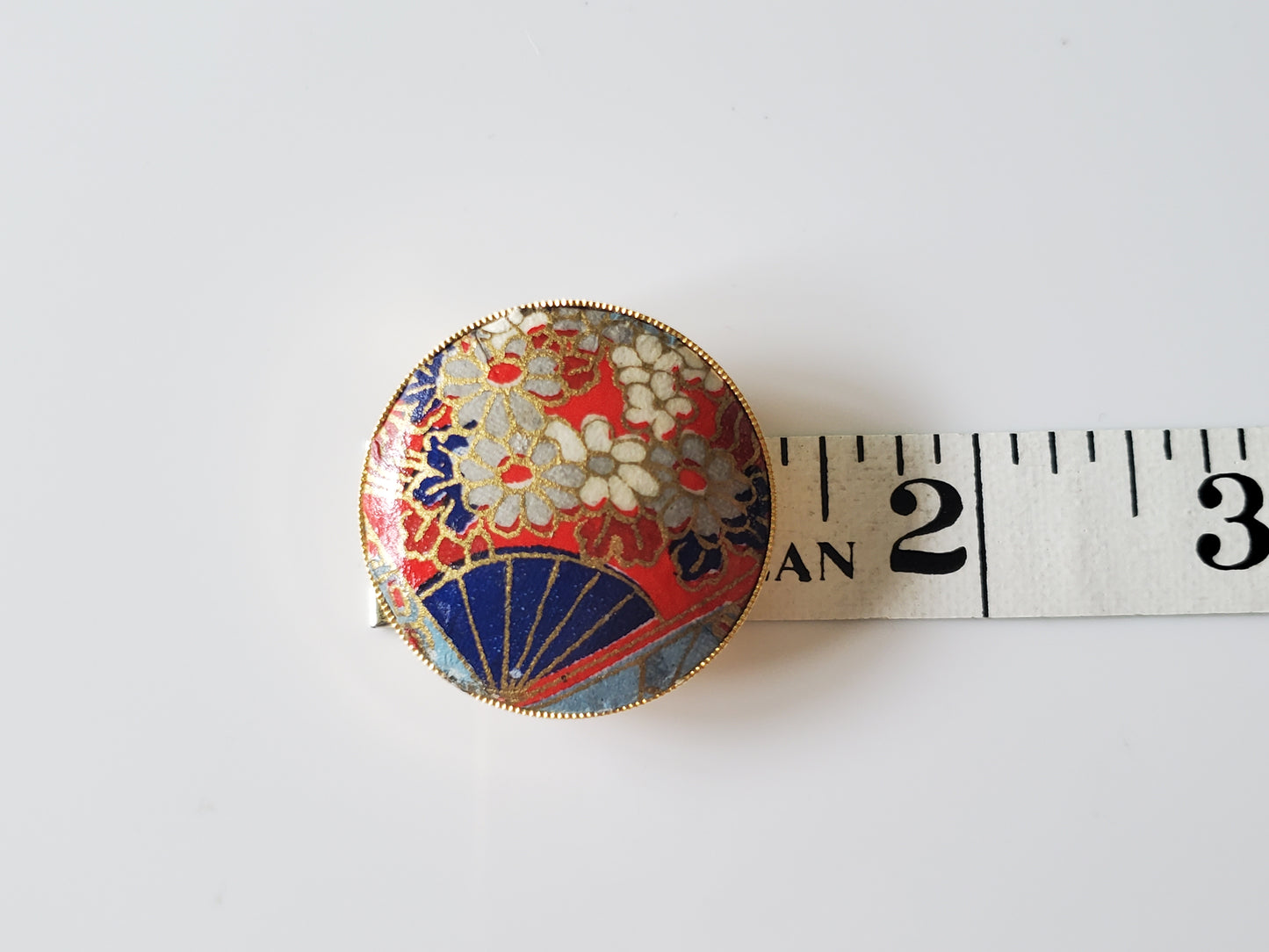 Vintage Cloisonne Floral Scarf Pin