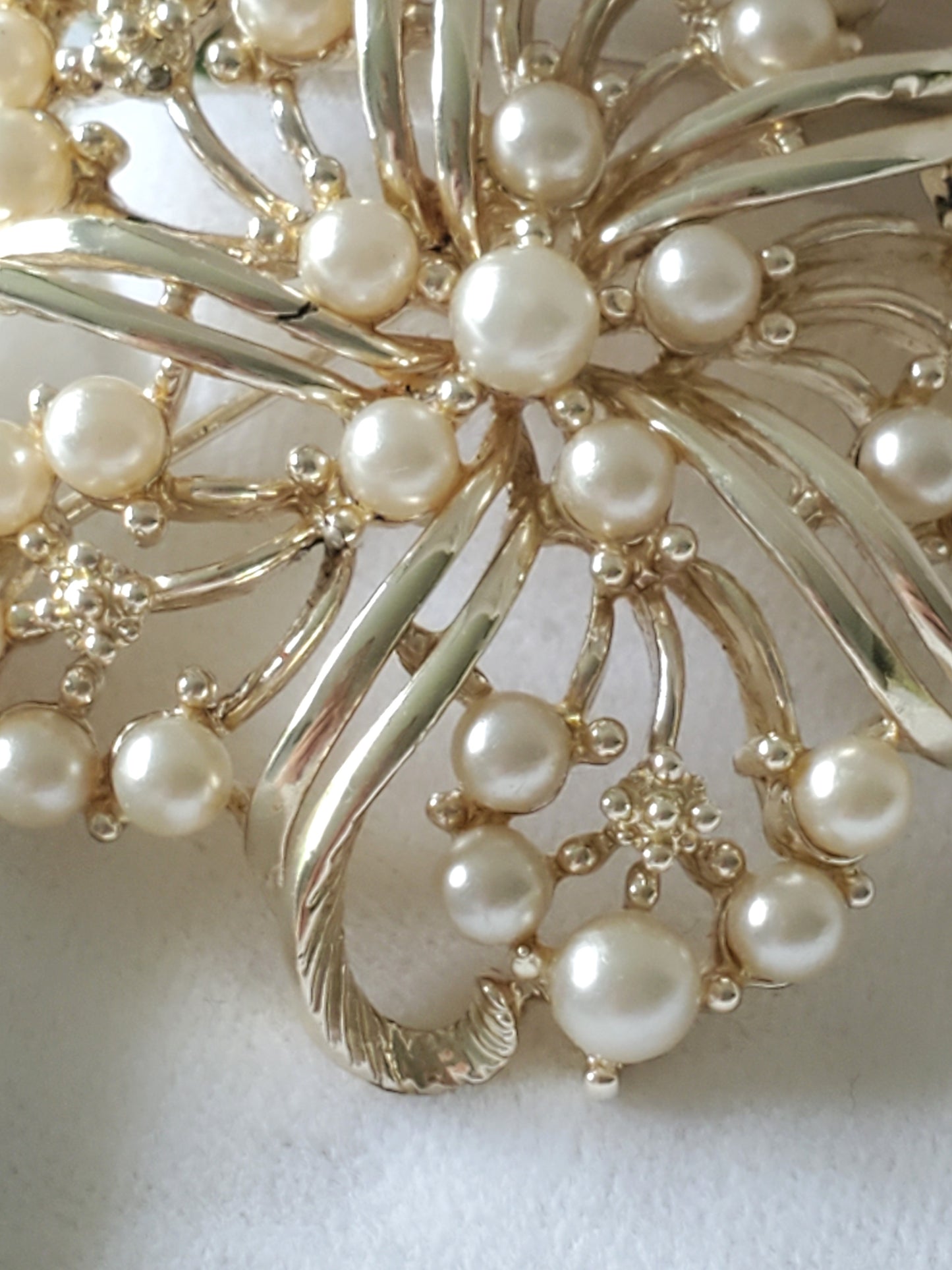 Vintage Pearl and Floral Brooch