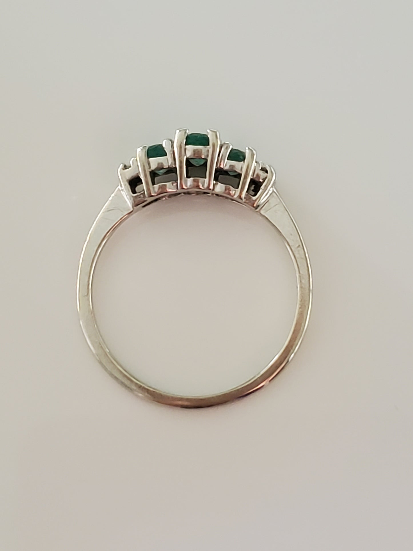 10K White Gold - Vintage Emerald Ring