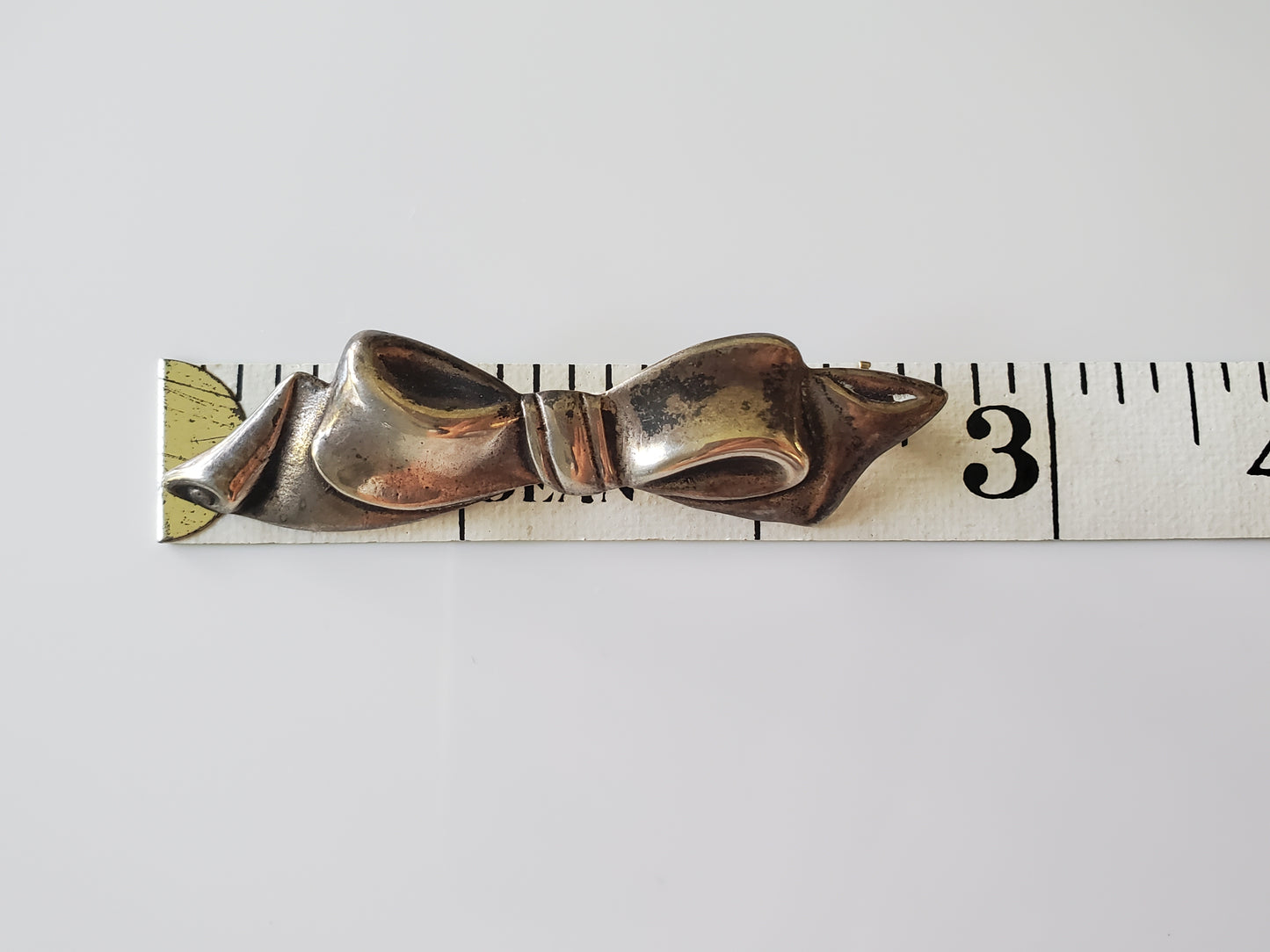 Vintage Estate Sterling Silver Bow-tie Pin Brooch