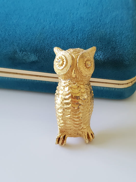 Vintage Gold-tone Owl Brooch