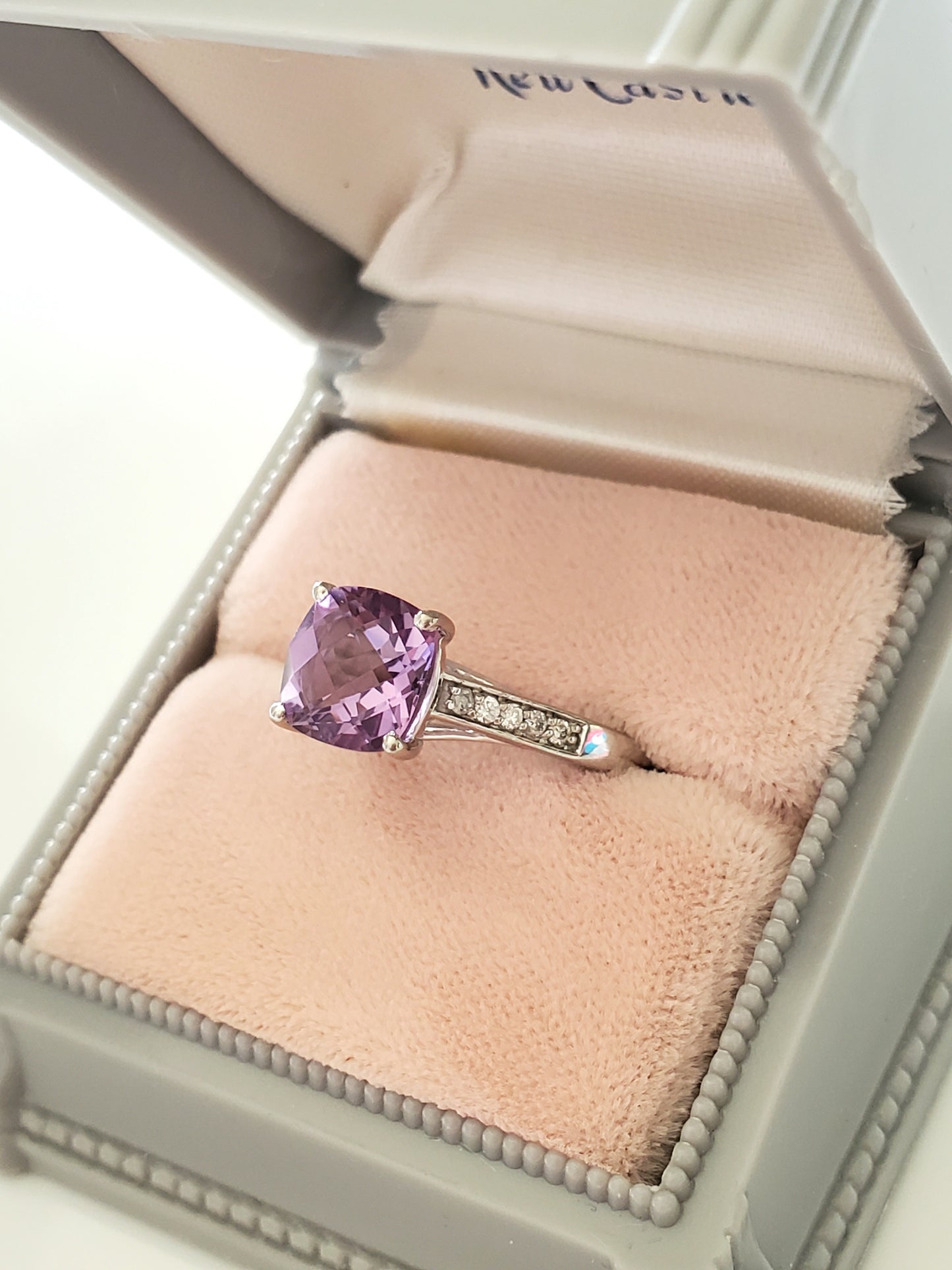 Petty Palladium Amethyst and Diamond Ring