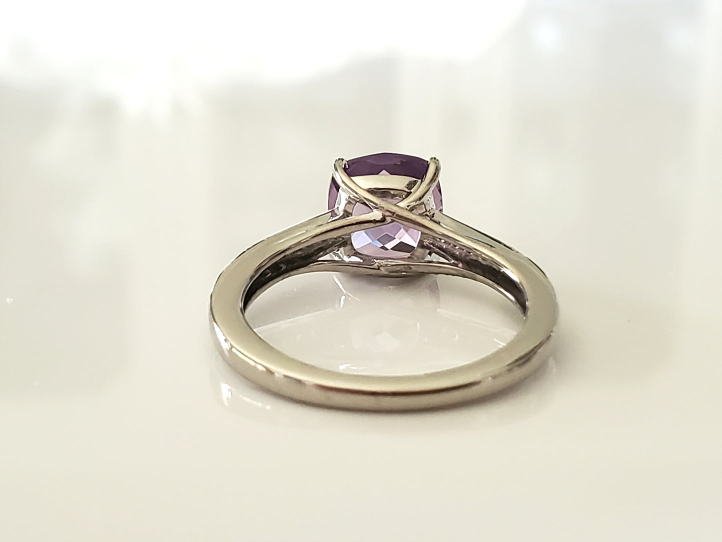 Petty Palladium Amethyst and Diamond Ring