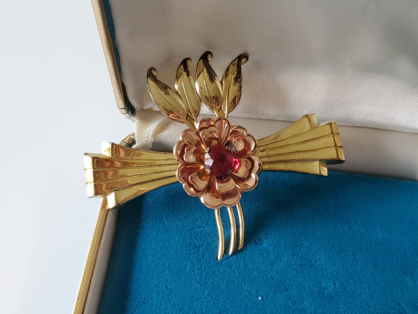 Vintage 1940s Gold-fill Harry Iskin Floral Brooch