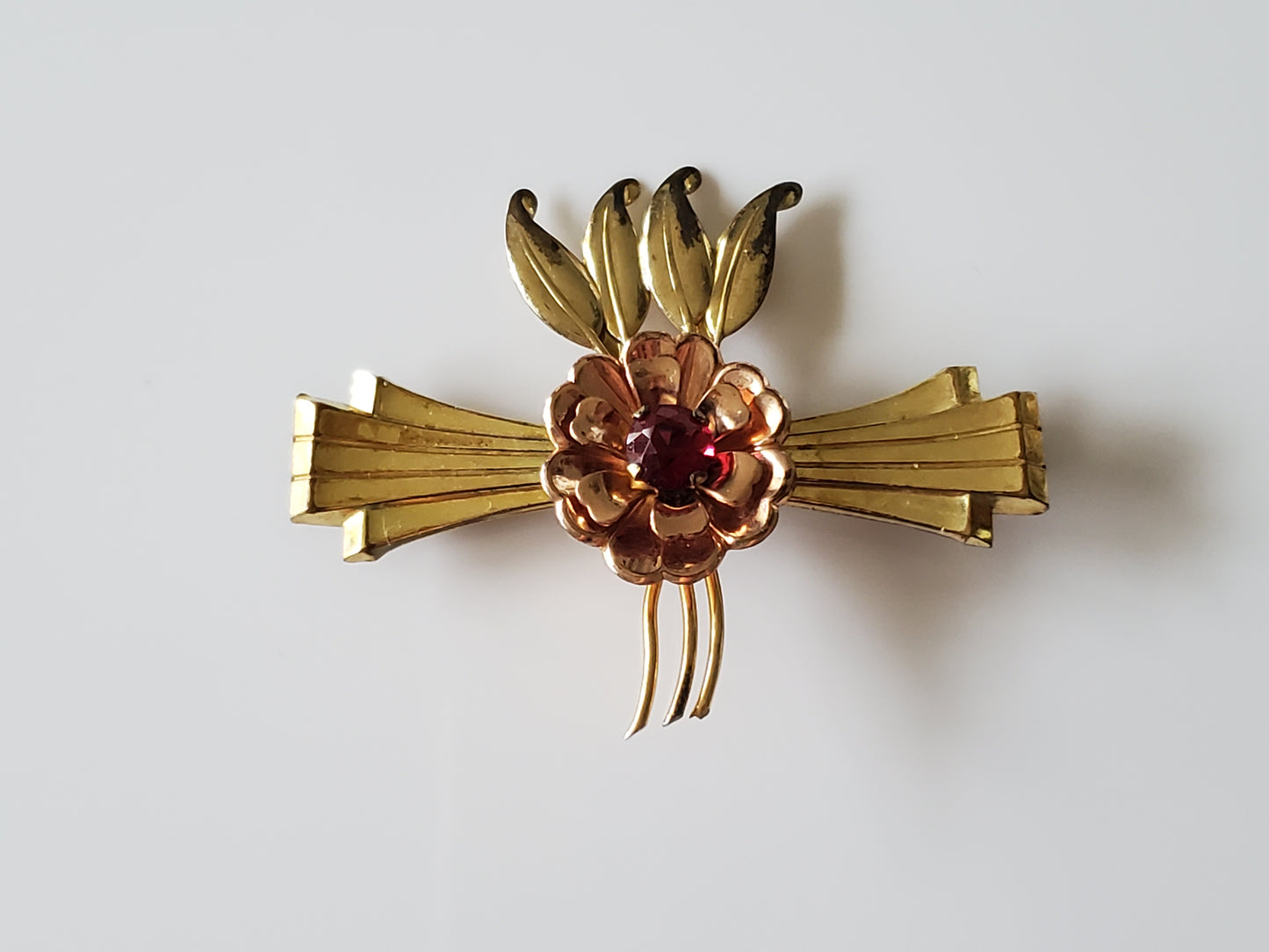 Vintage 1940s Gold-fill Harry Iskin Floral Brooch