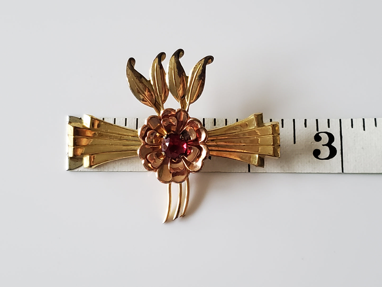 Vintage 1940s Gold-fill Harry Iskin Floral Brooch