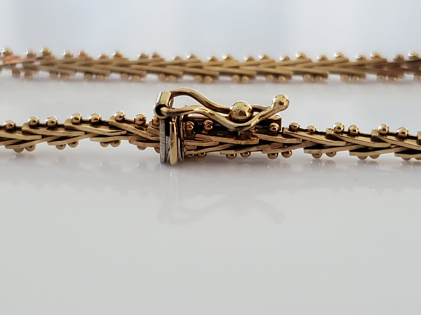 14K Imperial Gold Wheat Link Bracelet - 5.57g