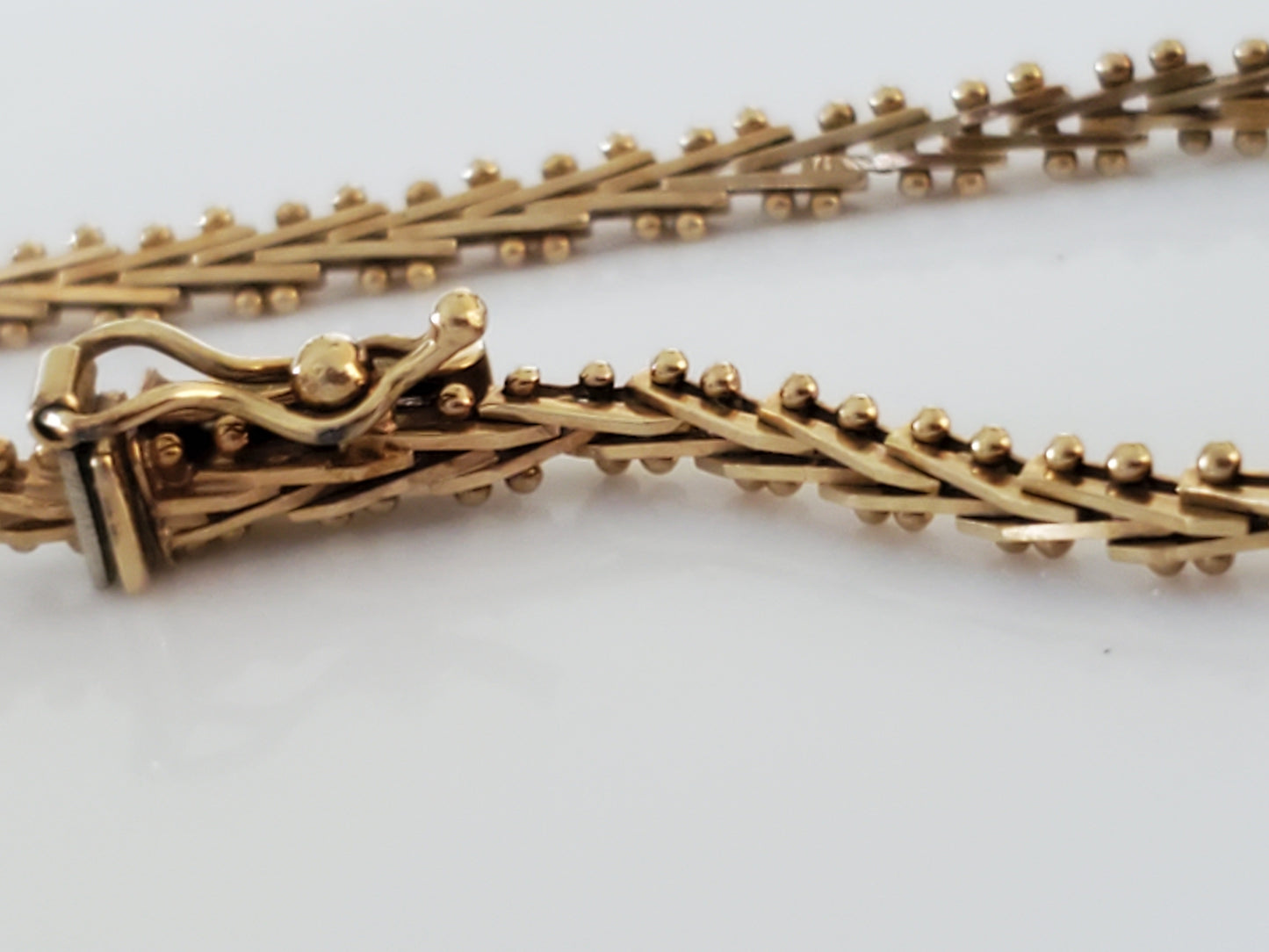 14K Imperial Gold Wheat Link Bracelet - 5.57g