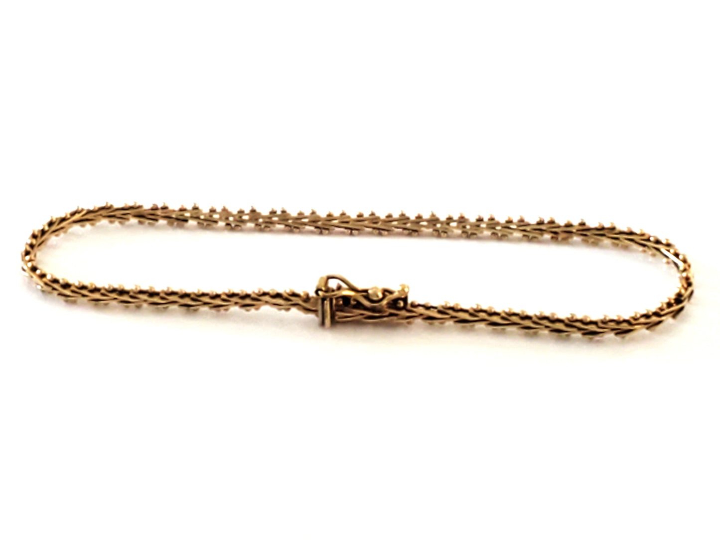 14K Imperial Gold Wheat Link Bracelet - 5.57g