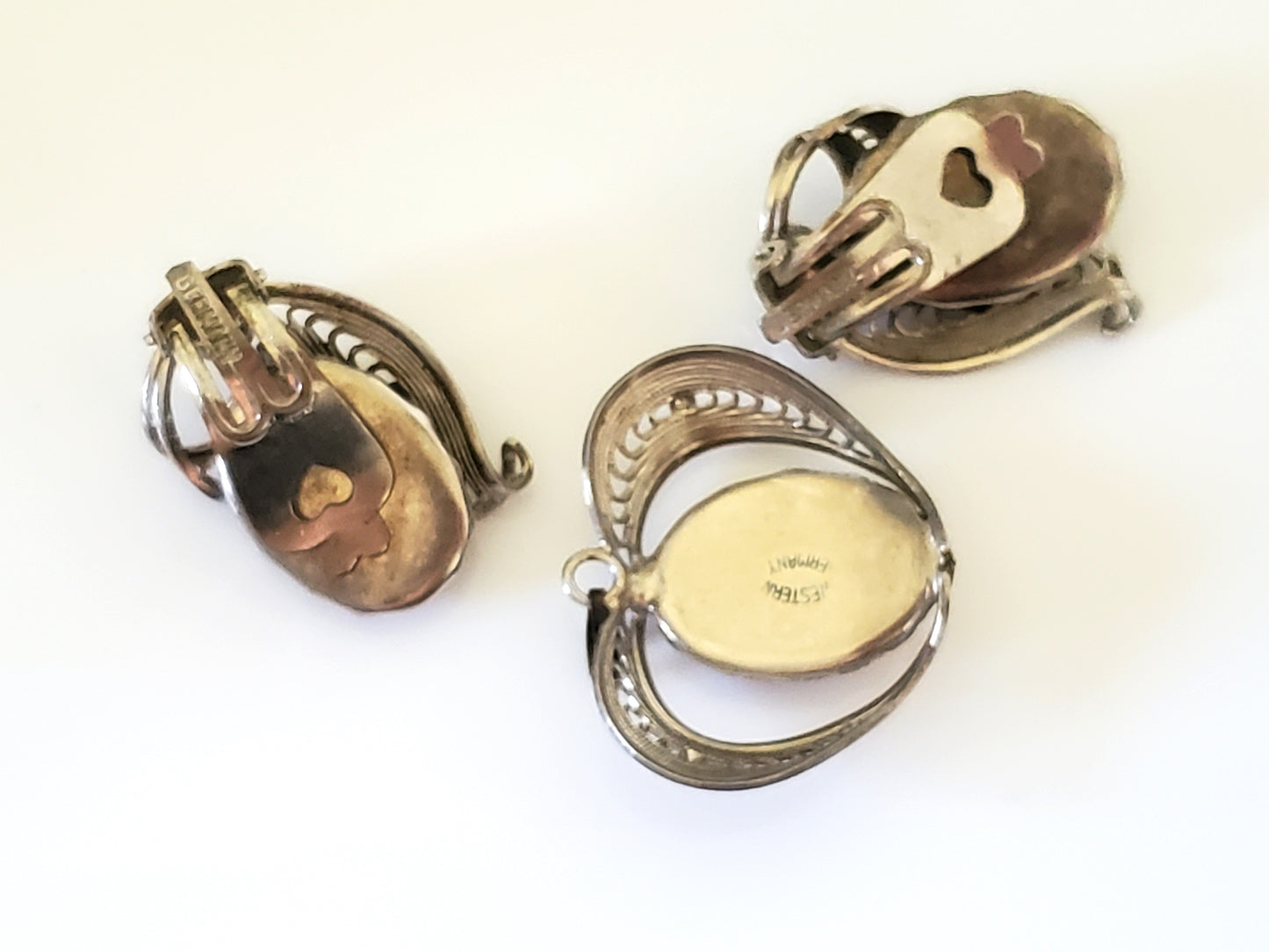 Vintage Agate West Germany Pendant and Earring Set