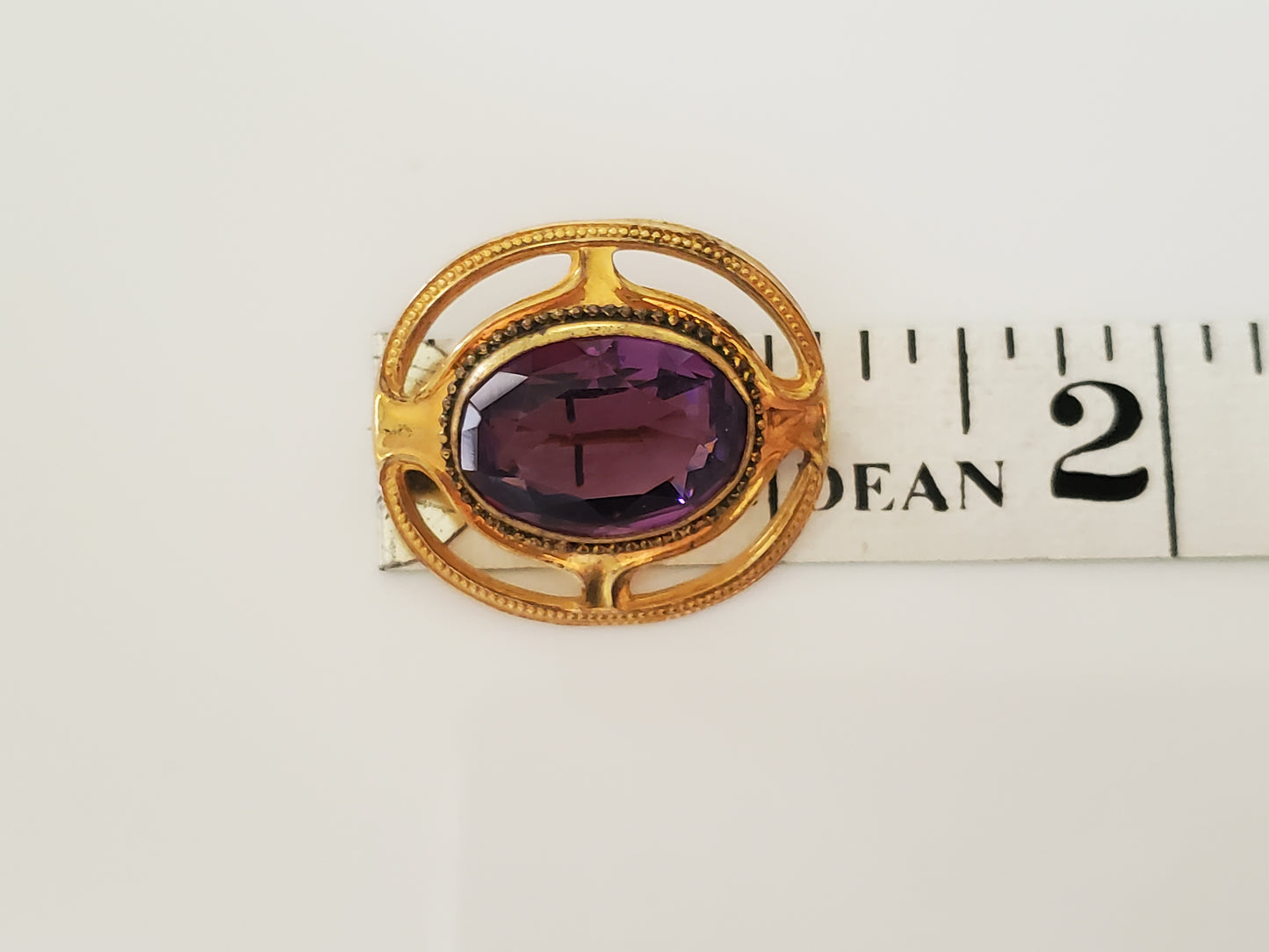 Vintage Purple Stone C-Clasp Brooch