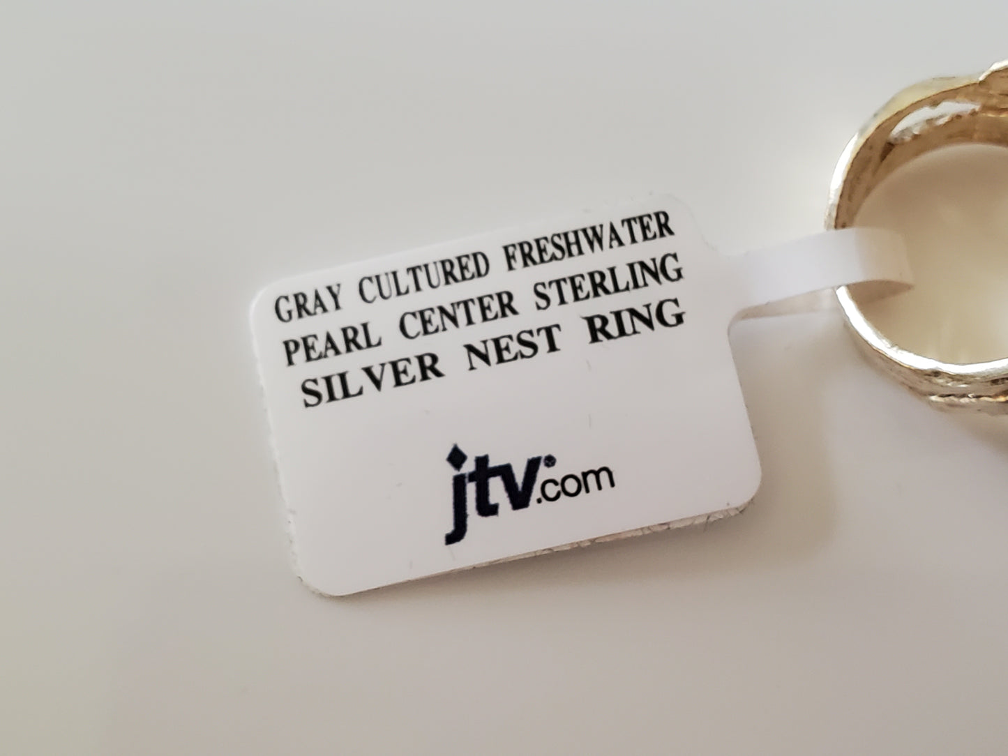 Gray Cultured Freshwater Pearl Center Sterling Silver Nest Ring by JTV