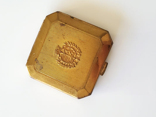 Small Vintage Richard Hudnut Square Gold Compact