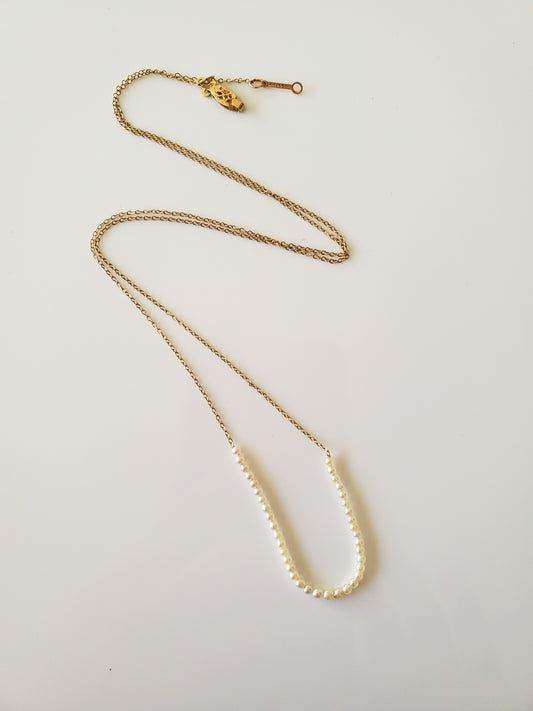 Vintage 14K Gold Original 1950’s Add A Pearl Necklace