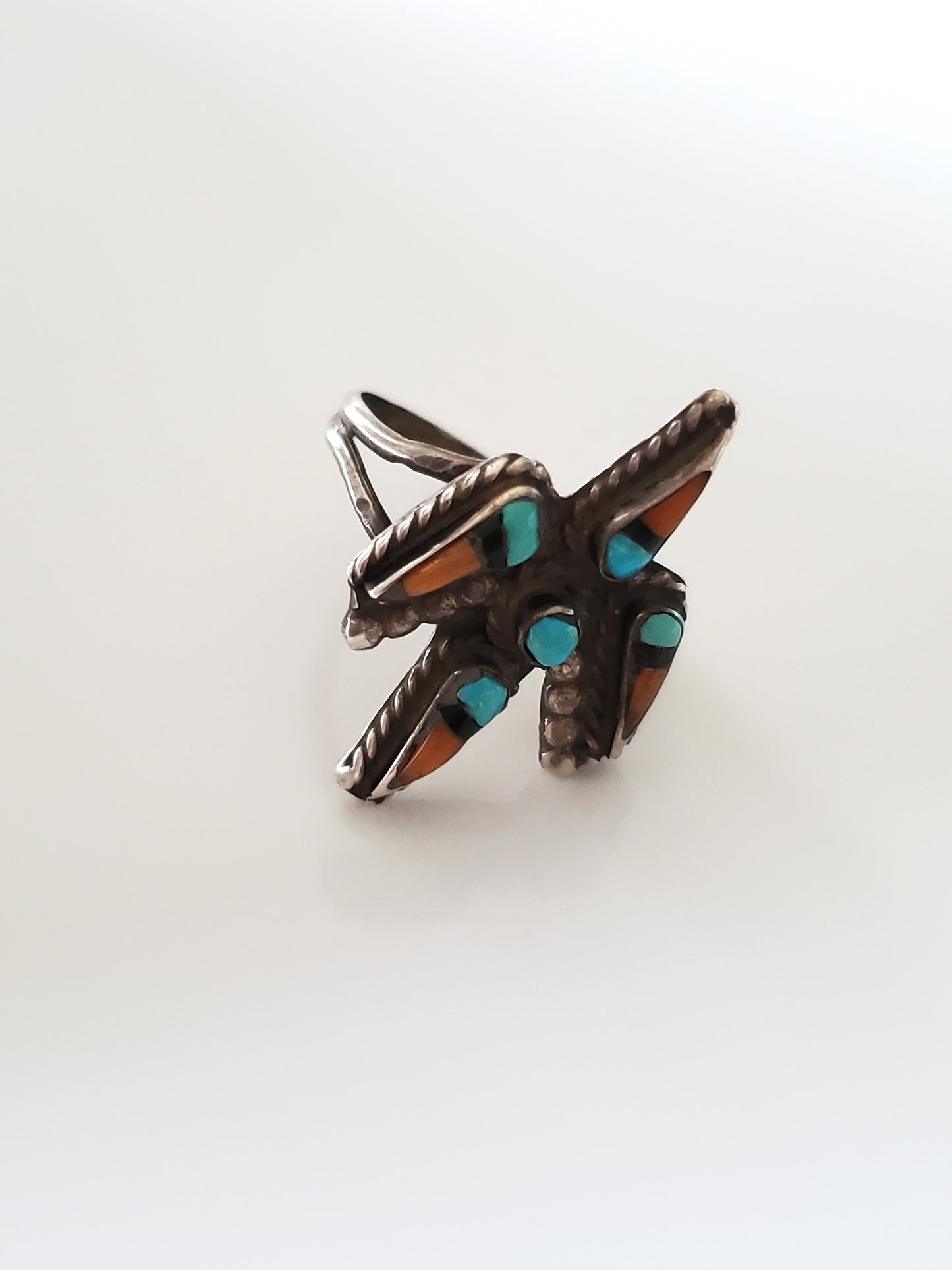 Vintage Native American Zuni Sterling Silver Thunderbird Ring