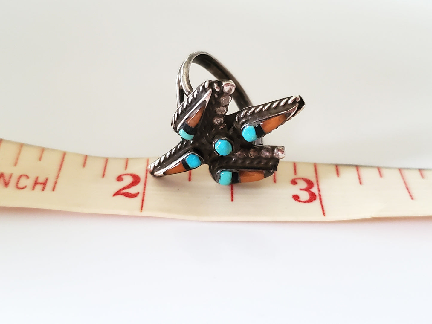 Vintage Native American Zuni Sterling Silver Thunderbird Ring