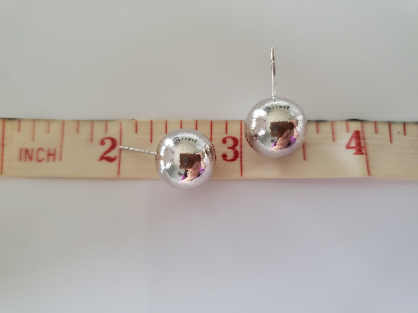 Vintage Sterling Silver Hollow Ball Stud Earrings