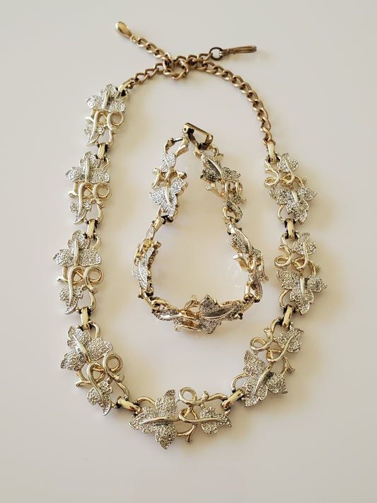 Vintage Maple Leaf Necklace and Bracelet