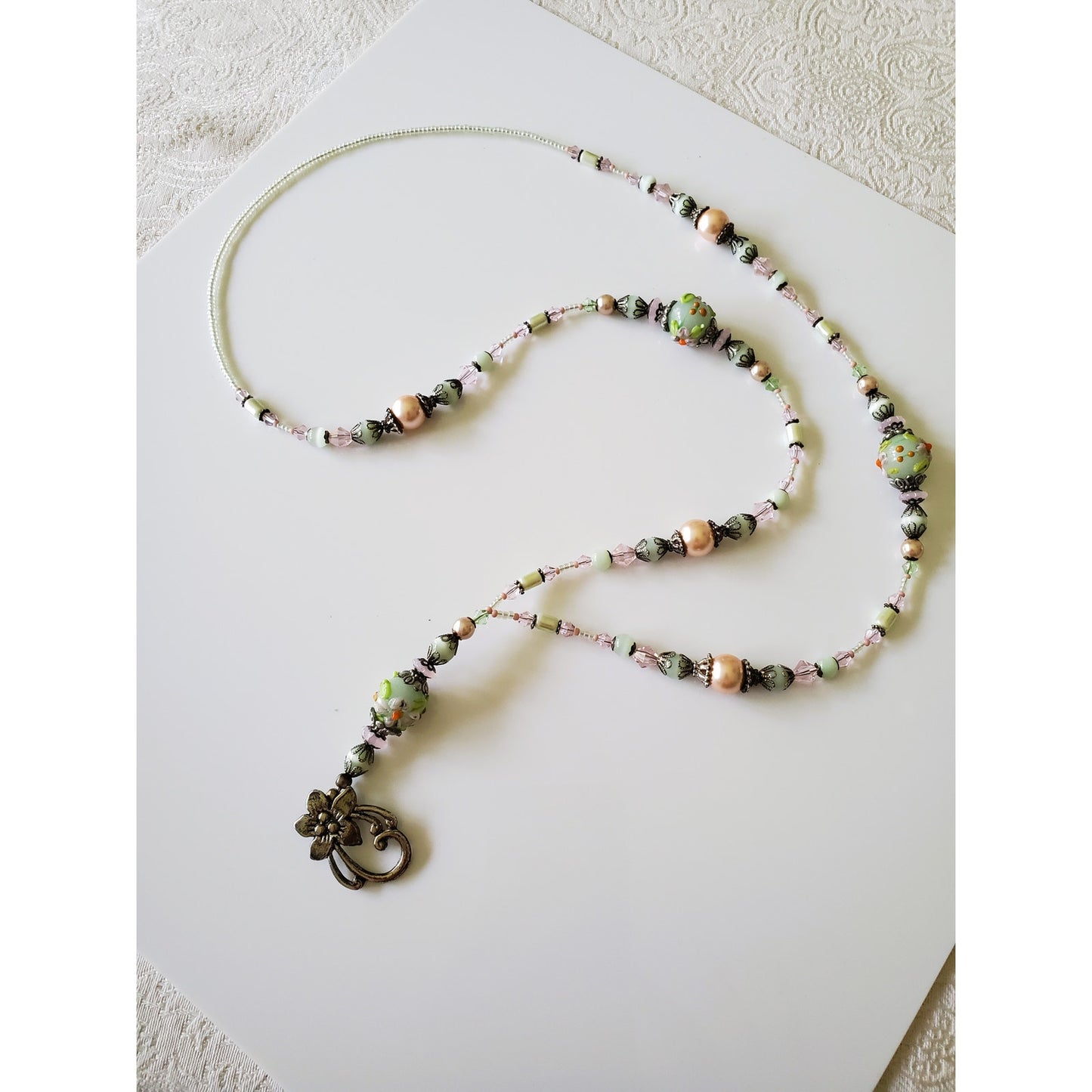 Vintage Italian Lamp Bead Glass Necklace