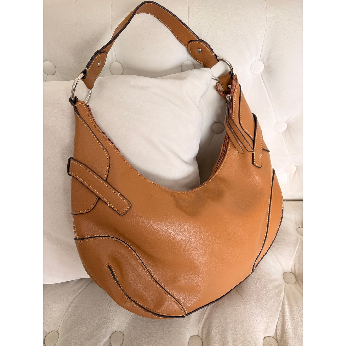 Brown Crazy Horse A Liz Claiborne Company Saddle Purse Bag