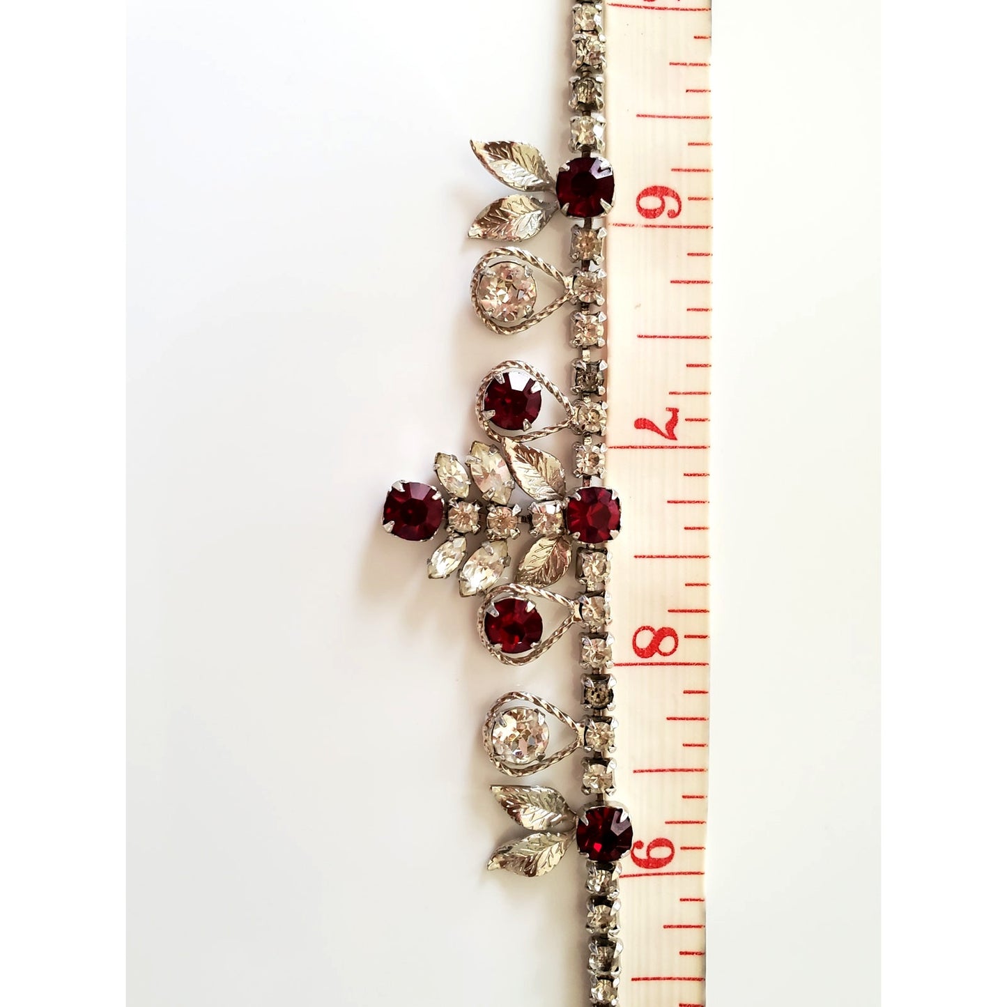 Vintage Red and Clear Rhinestone Necklace