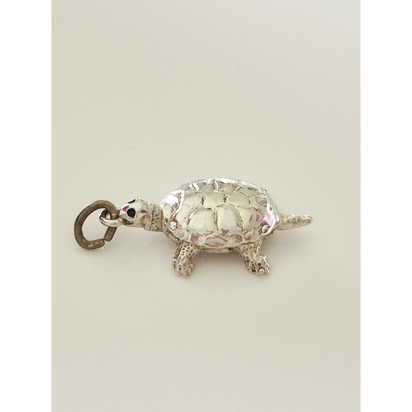 Vintage Sterling Silver Wells Designer Turtle Silver Charm Pendant